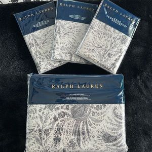 Ralph Lauren full Queen duvet shams set dover street Gwendolyn gray